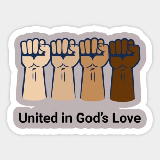 United In God's Love Sticker